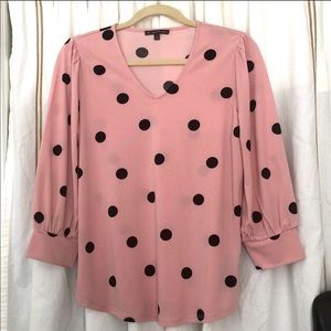 Adrianna Papell Pink Dot Blouse